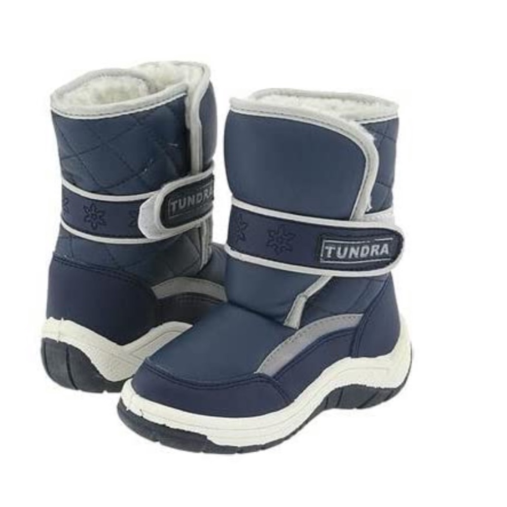 BNIB TUNDRA BOYS NAVY SNOW BOOTS SIZE 10Y ✅✔️🖤